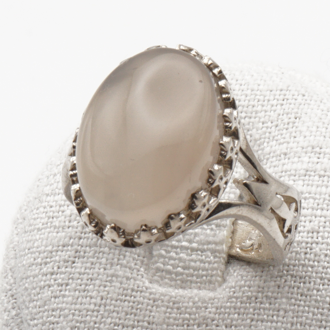 925 Silber Herrenring mit echtem Jemen Achat - Aqeeq Yamani