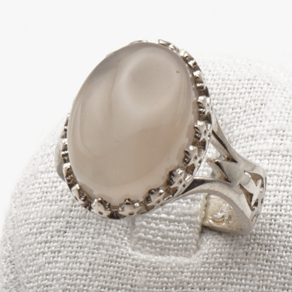 925 Silber Herrenring mit echtem Jemen Achat - Aqeeq Yamani