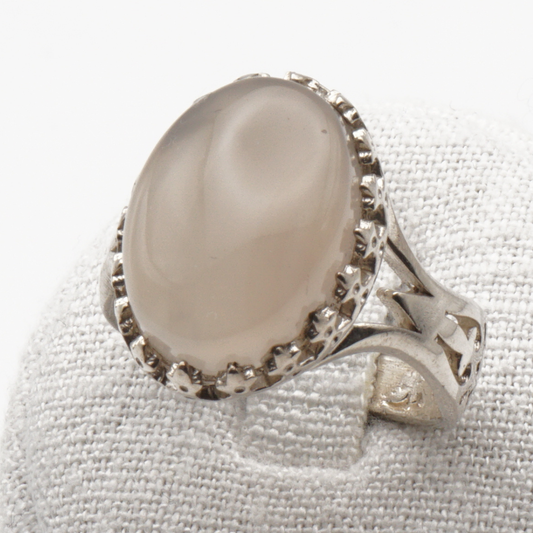 925 Silber Herrenring mit echtem Jemen Achat - Aqeeq Yamani
