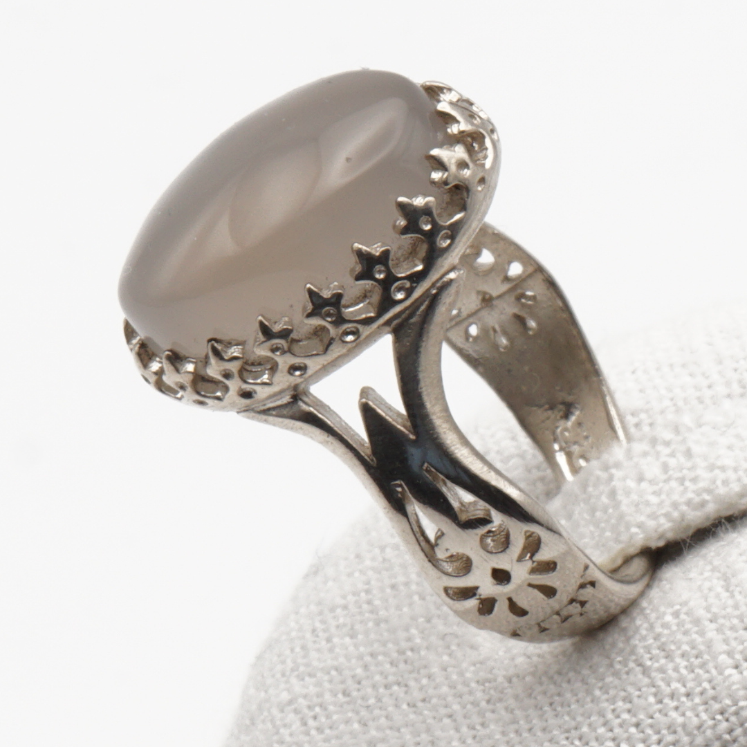 925 Silber Herrenring mit echtem Jemen Achat - Aqeeq Yamani