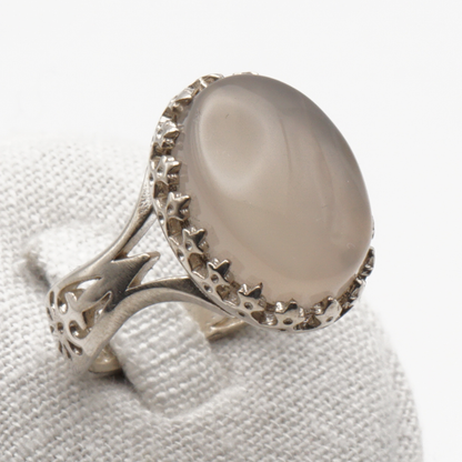 925 Silber Herrenring mit echtem Jemen Achat - Aqeeq Yamani