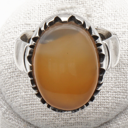 925 Silber Herrenring mit Jemen Achat - Aqeeq Yamani Handarbeit - Premium