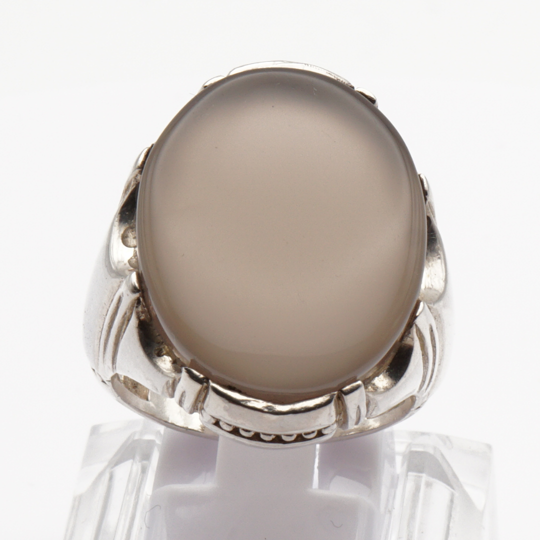 925 Silber Herrenring mit Jemen Achat - Aqeeq Yamani Handarbeit - Premium