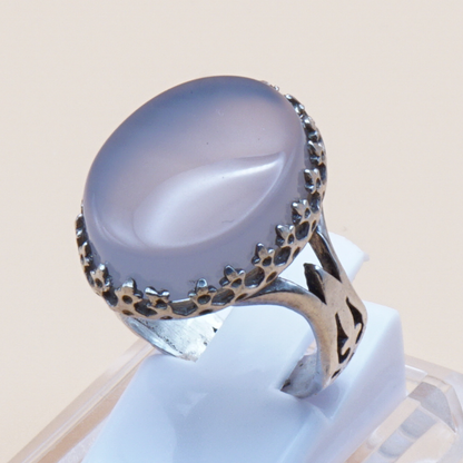 925 Silber Damen Ring mit Jemen - Achat - Aqeeq Yamani