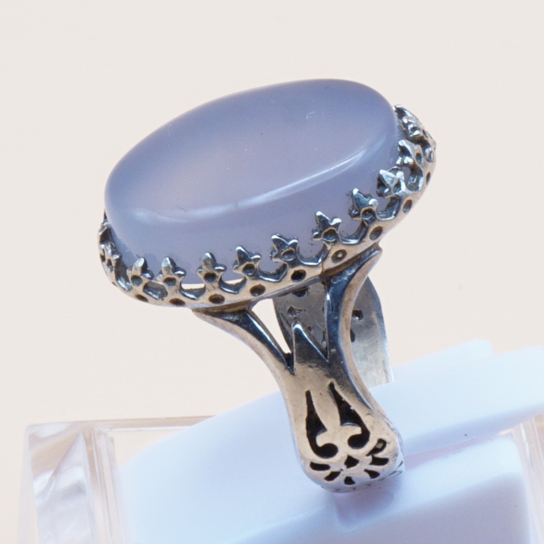 925 Silber Damen Ring mit Jemen - Achat - Aqeeq Yamani
