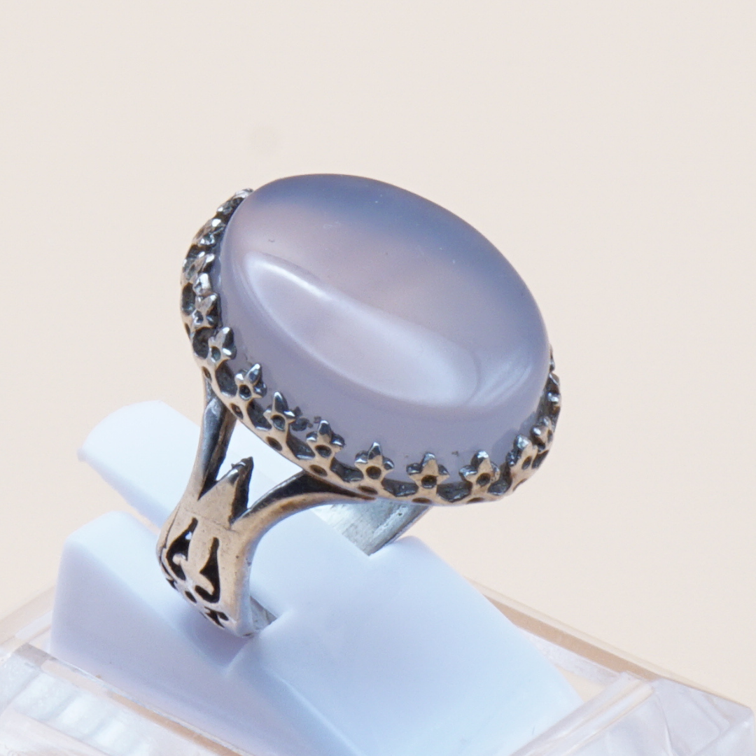 925 Silber Damen Ring mit Jemen - Achat - Aqeeq Yamani