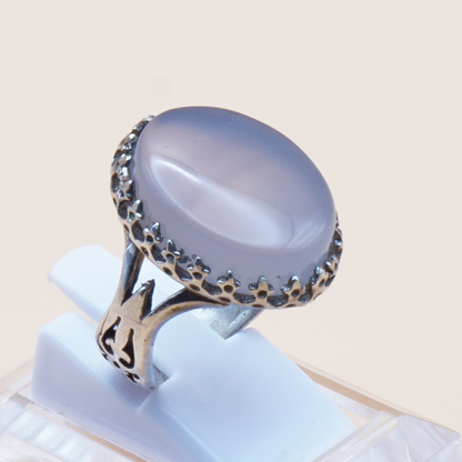 925 Silber Damen Ring mit Jemen - Achat - Aqeeq Yamani