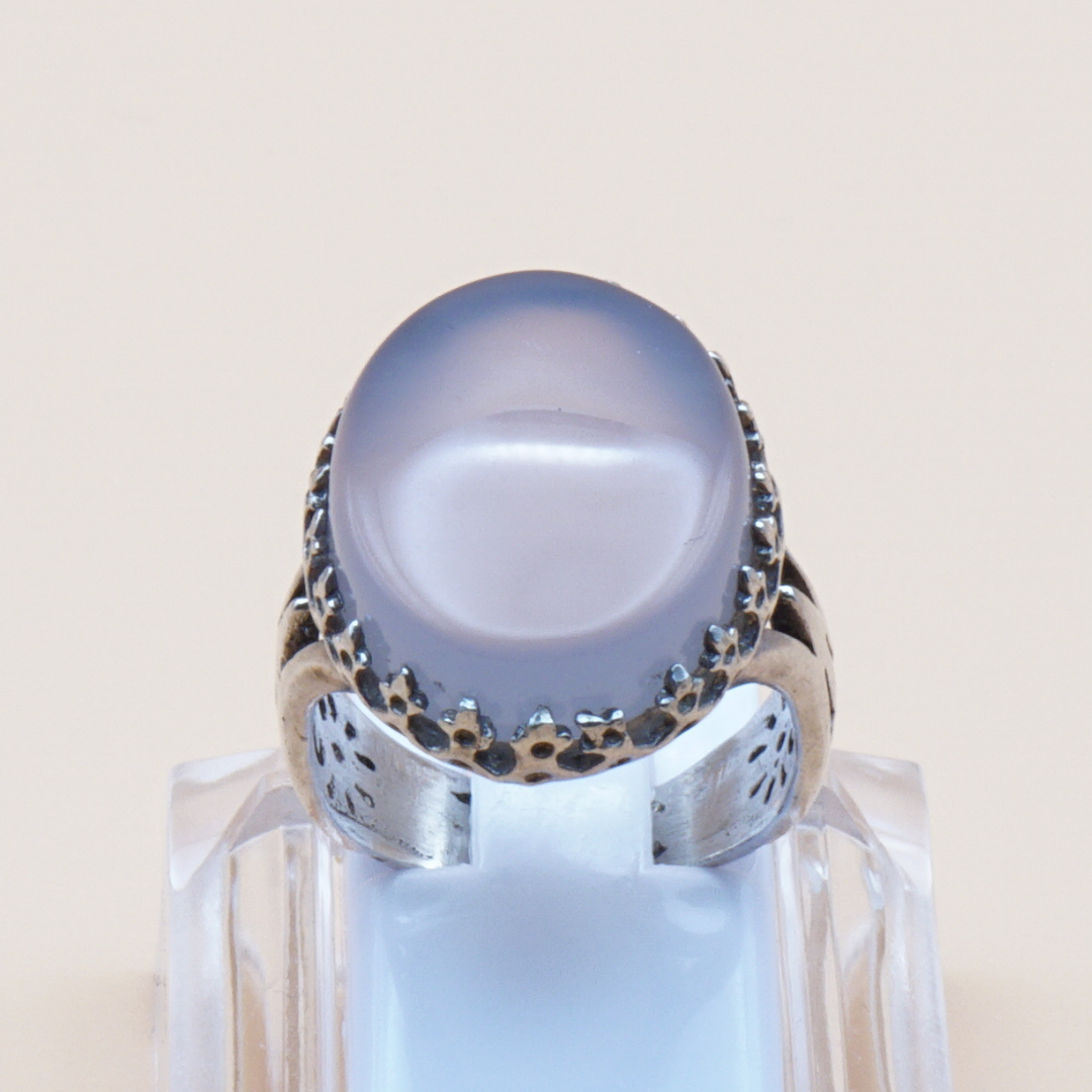 925 Silber Damen Ring mit Jemen - Achat - Aqeeq Yamani