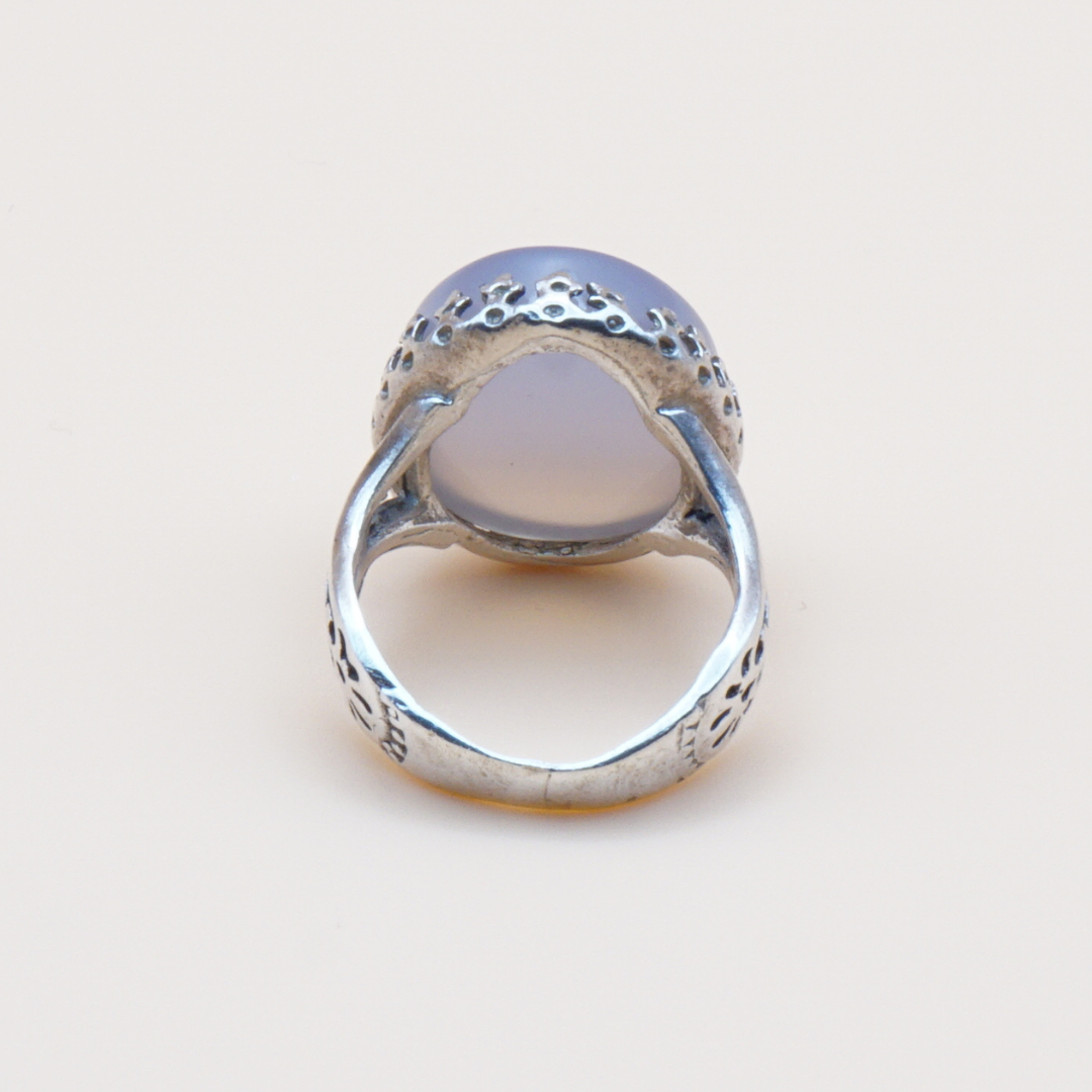 925 Silber Damen Ring mit Jemen - Achat - Aqeeq Yamani