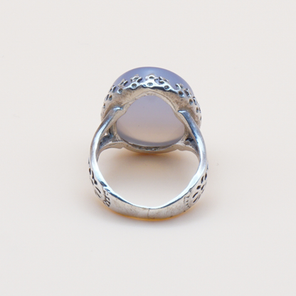 925 Silber Damen Ring mit Jemen - Achat - Aqeeq Yamani