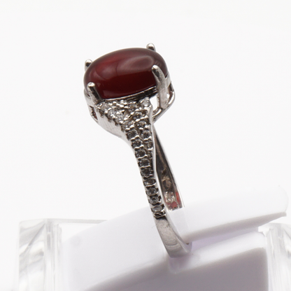 925 Silber Damen Ring mit Jemen Achat - Aqeeq Yamani