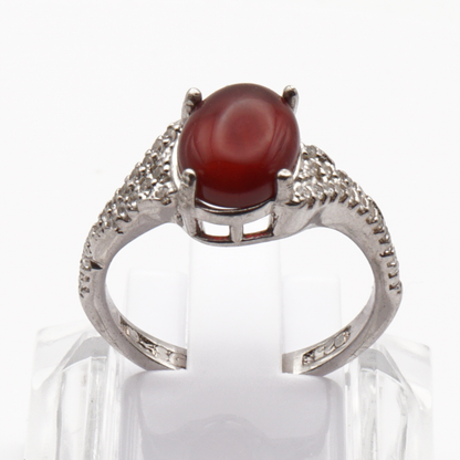 925 Silber Damen Ring mit Jemen Achat - Aqeeq Yamani