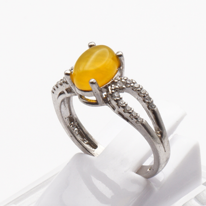 925 Silber Damen Ring mit Jemen Achat - Aqeeq Sharaf al Shams