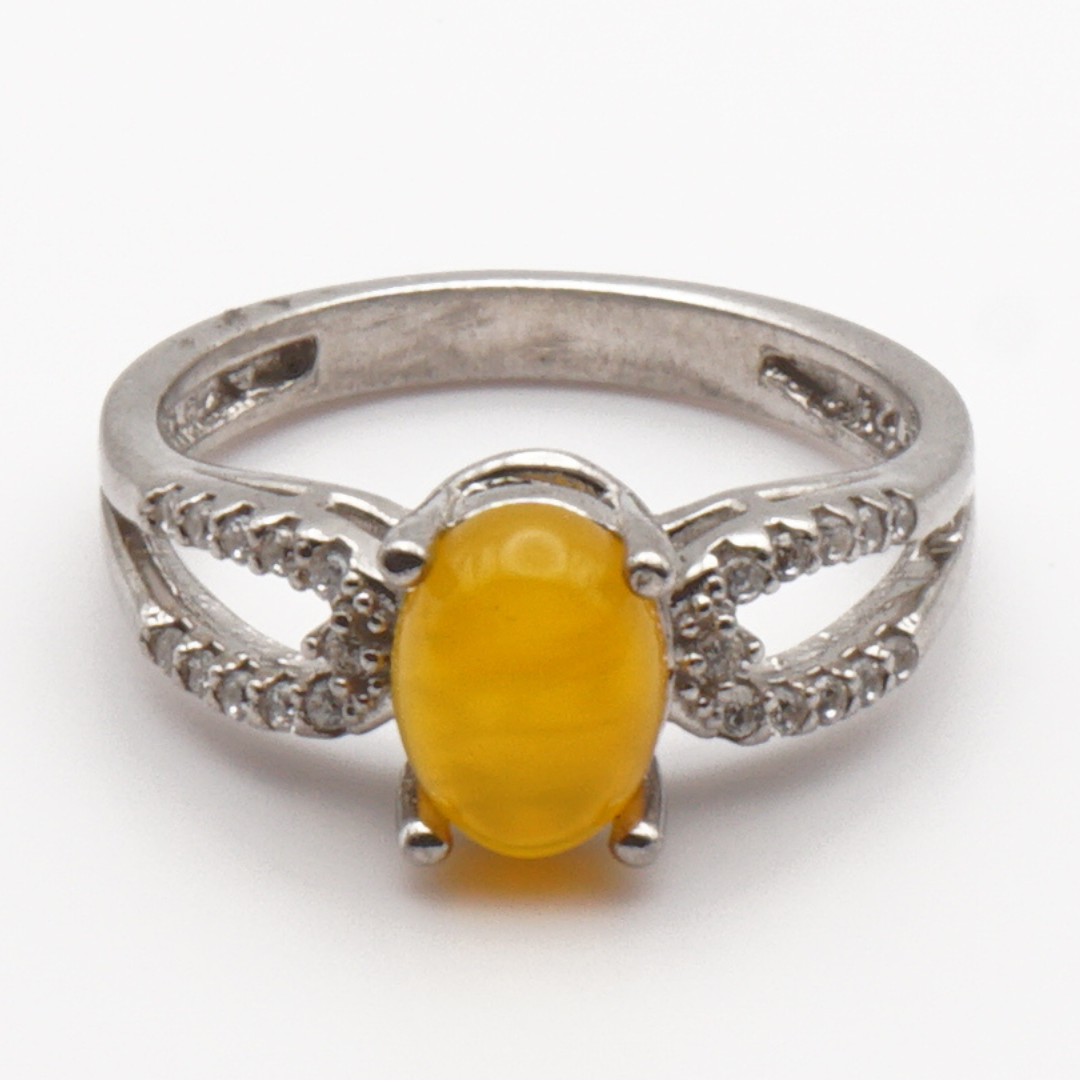 925 Silber Damen Ring mit Jemen Achat - Aqeeq Sharaf al Shams