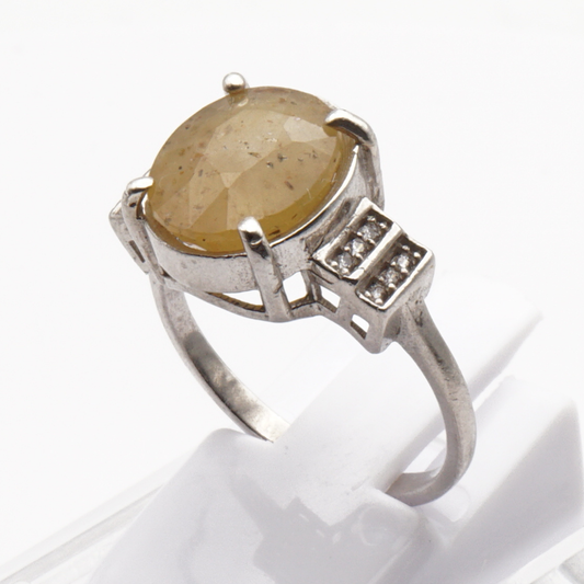925 Damen Ring mit echtem Saphir