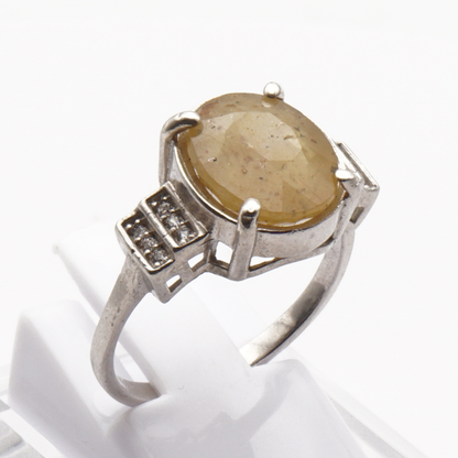 925 Damen Ring mit echtem Saphir