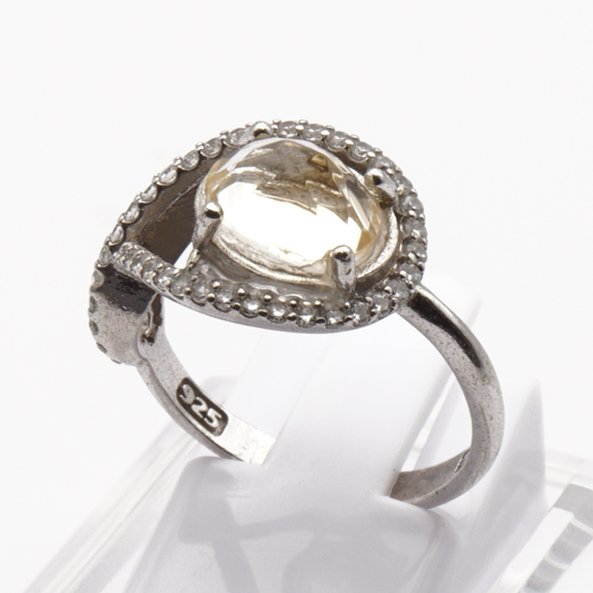 925 Silber Damen Ring mit echtem Citrin