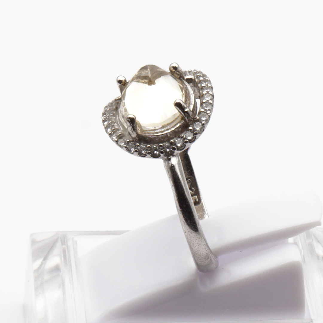 925 Silber Damen Ring mit echtem Citrin