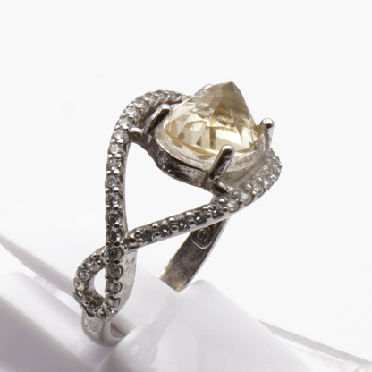 925 Silber Damen Ring mit echtem Citrin