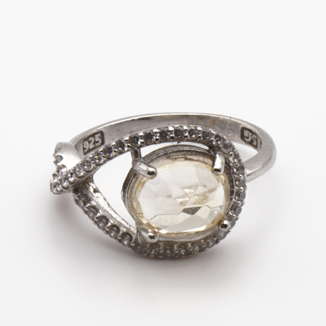 925 Silber Damen Ring mit echtem Citrin