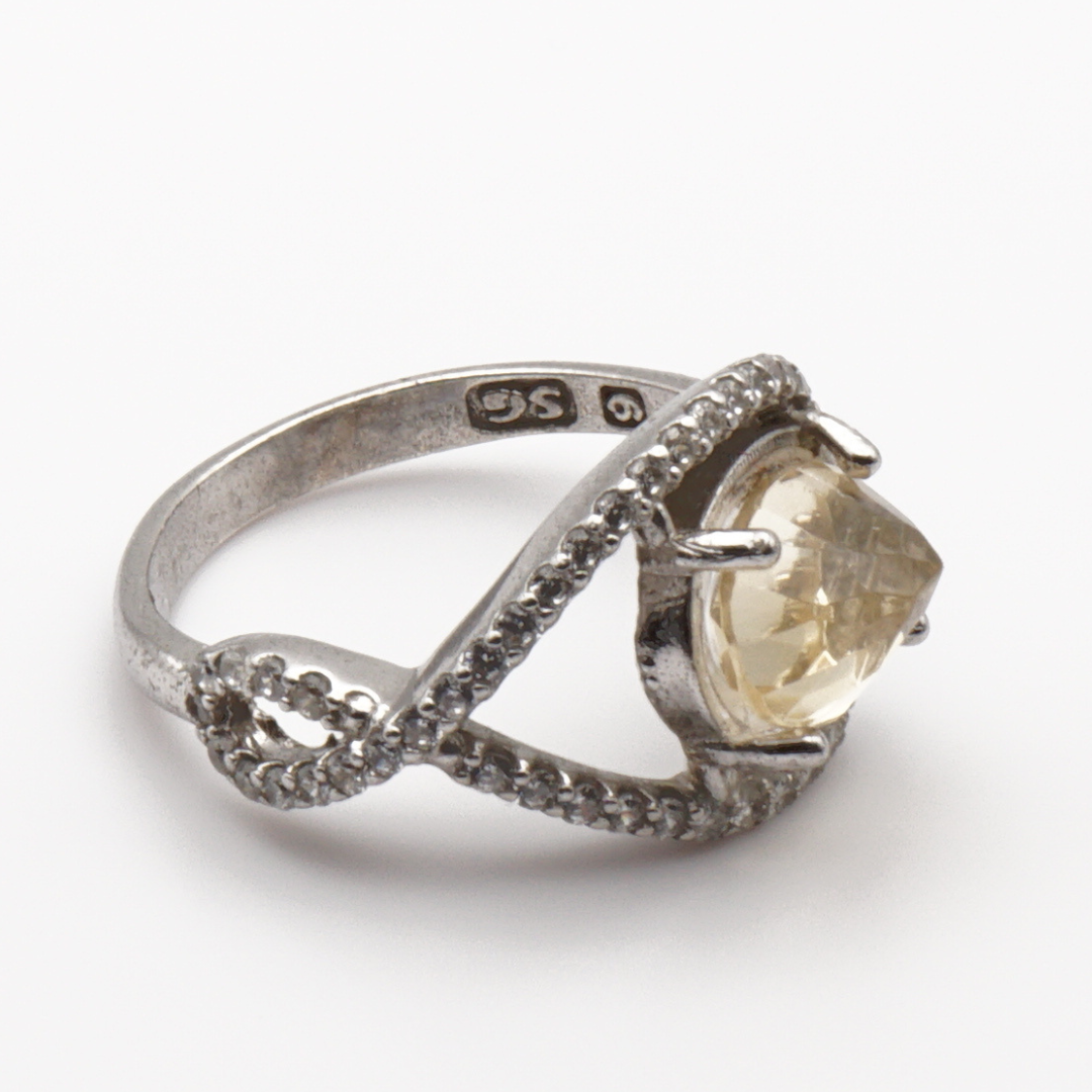 925 Silber Damen Ring mit echtem Citrin