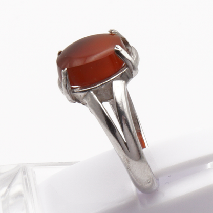 925 Silber Damen Ring mit Jemen Achat - Aqeeq Yamani