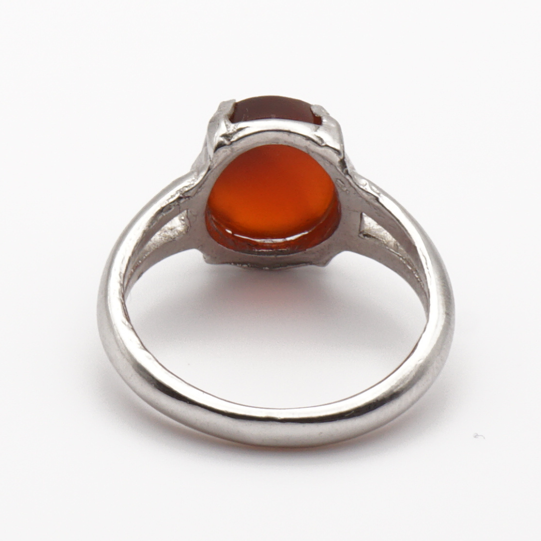 925 Silber Damen Ring mit Jemen Achat - Aqeeq Yamani