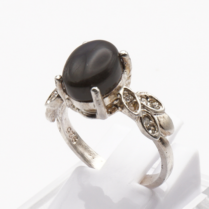 925 Silber Damen Ring mit schwarzem Labradorit