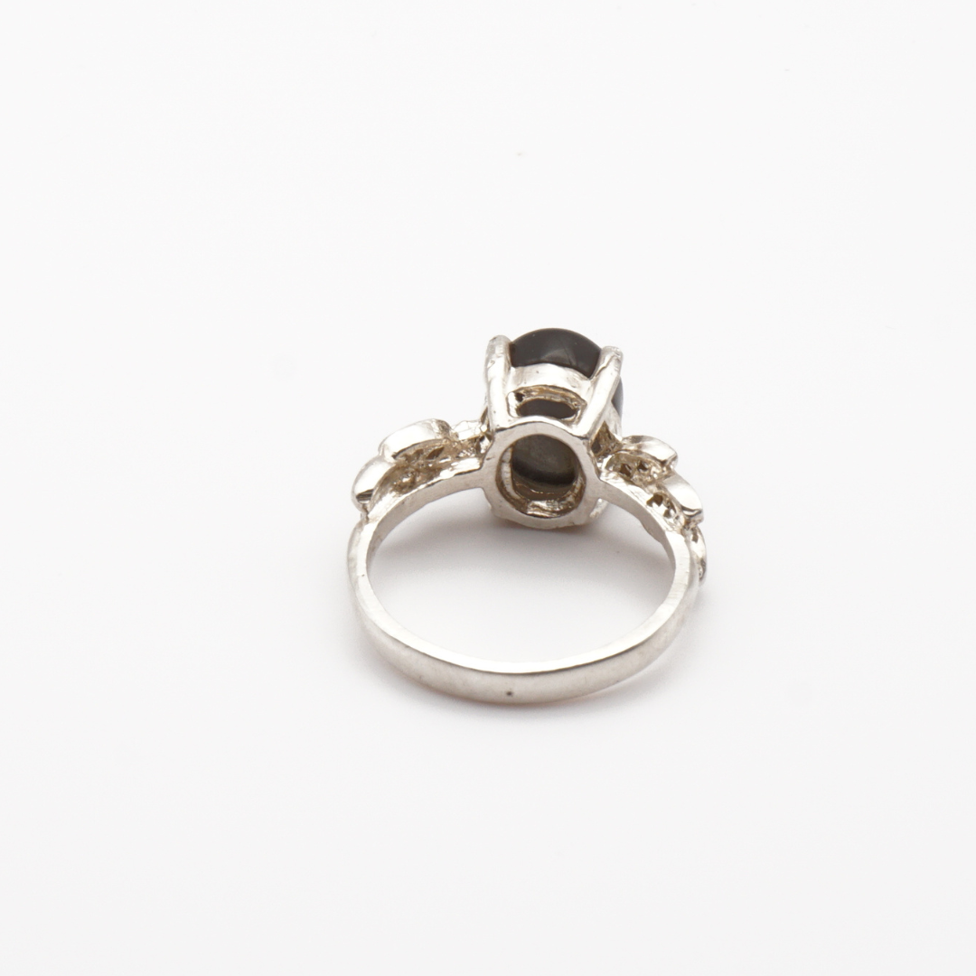 925 Silber Damen Ring mit schwarzem Labradorit