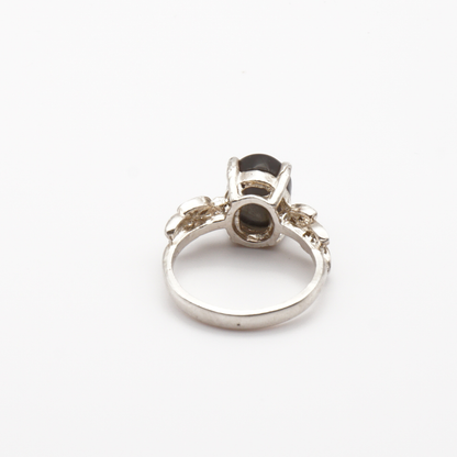 925 Silber Damen Ring mit schwarzem Labradorit