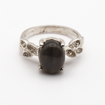 925 Silber Damen Ring mit schwarzem Labradorit