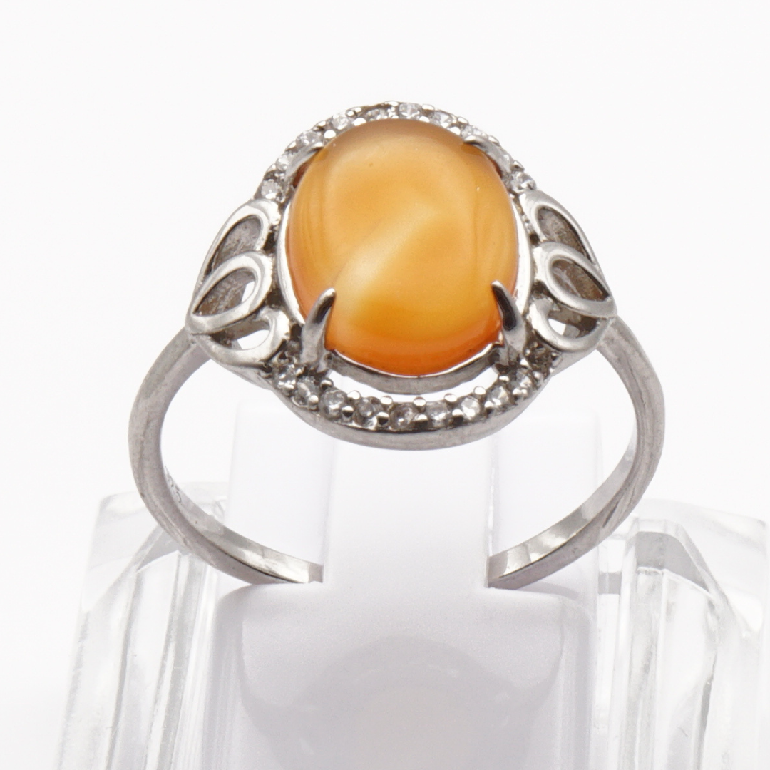 925 Silber Damen Ring mit Jemen Achat - Aqeeq Yamani