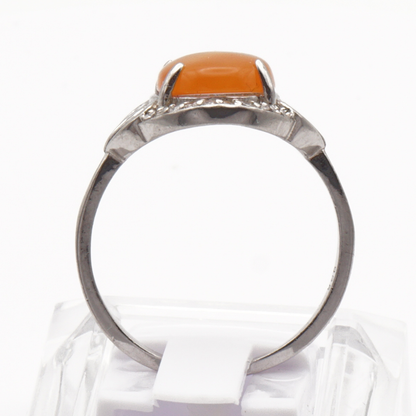 925 Silber Damen Ring mit Jemen Achat - Aqeeq Yamani