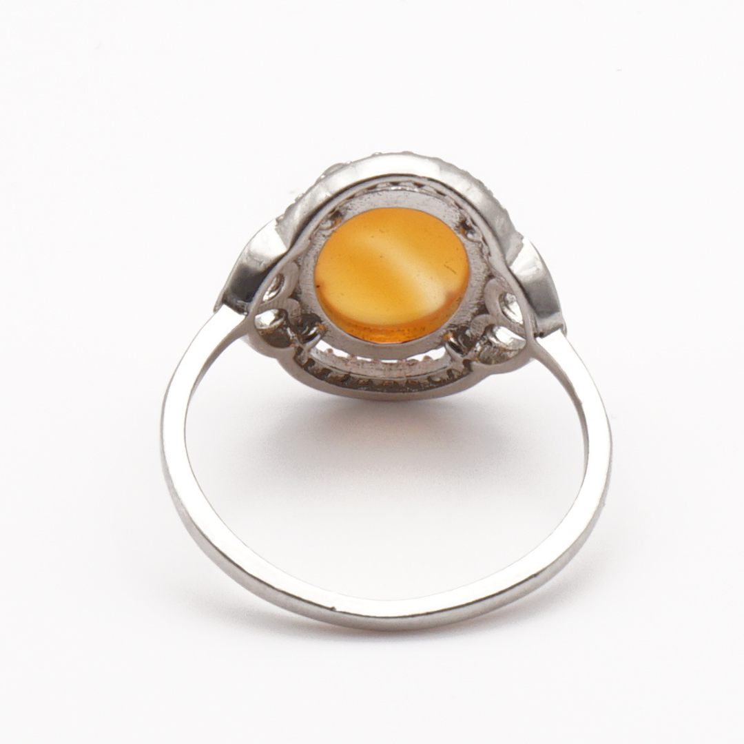 925 Silber Damen Ring mit Jemen Achat - Aqeeq Yamani