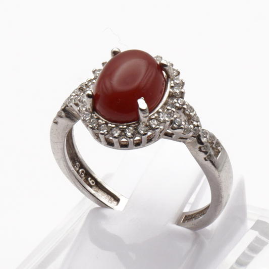 925 Silber Damen Ring mit Jemen Achat - Aqeeq Yamani