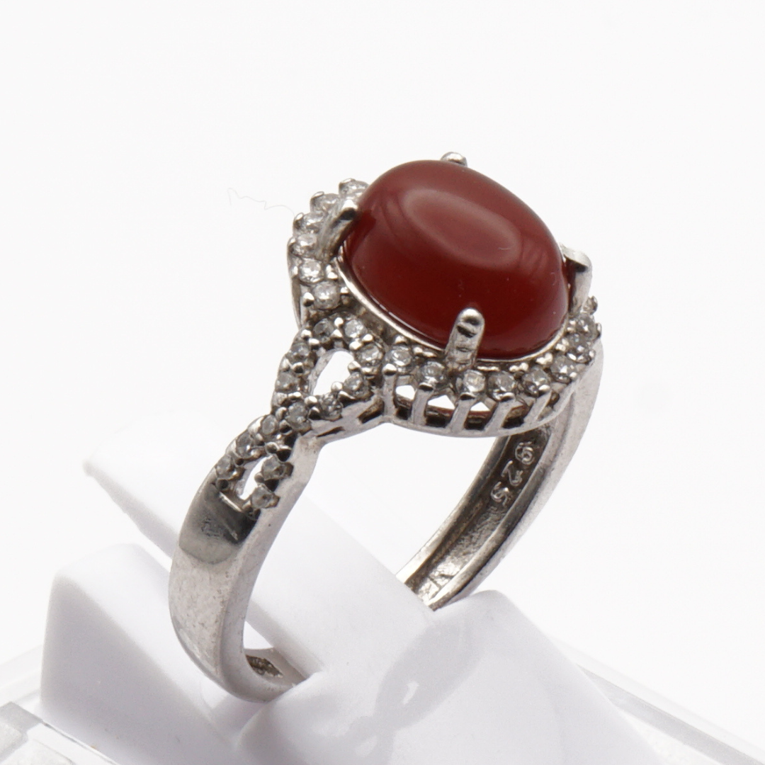 925 Silber Damen Ring mit Jemen Achat - Aqeeq Yamani