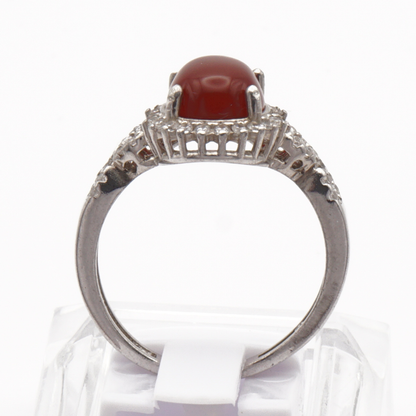 925 Silber Damen Ring mit Jemen Achat - Aqeeq Yamani