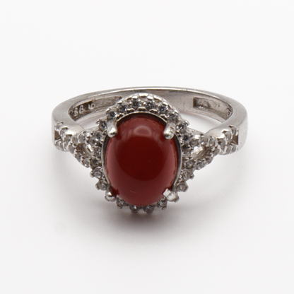 925 Silber Damen Ring mit Jemen Achat - Aqeeq Yamani