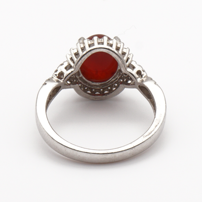 925 Silber Damen Ring mit Jemen Achat - Aqeeq Yamani