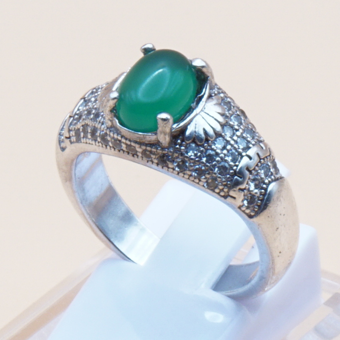 925 Silber Damen Ring mit Jemen Achat Aqeeq Yamani