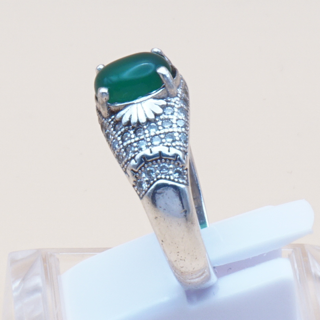 925 Silber Damen Ring mit Jemen Achat Aqeeq Yamani