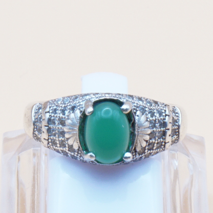 925 Silber Damen Ring mit Jemen Achat Aqeeq Yamani