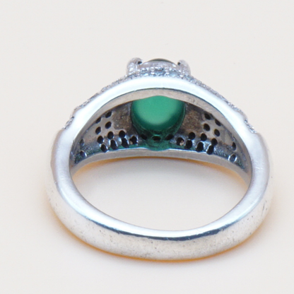 925 Silber Damen Ring mit Jemen Achat Aqeeq Yamani