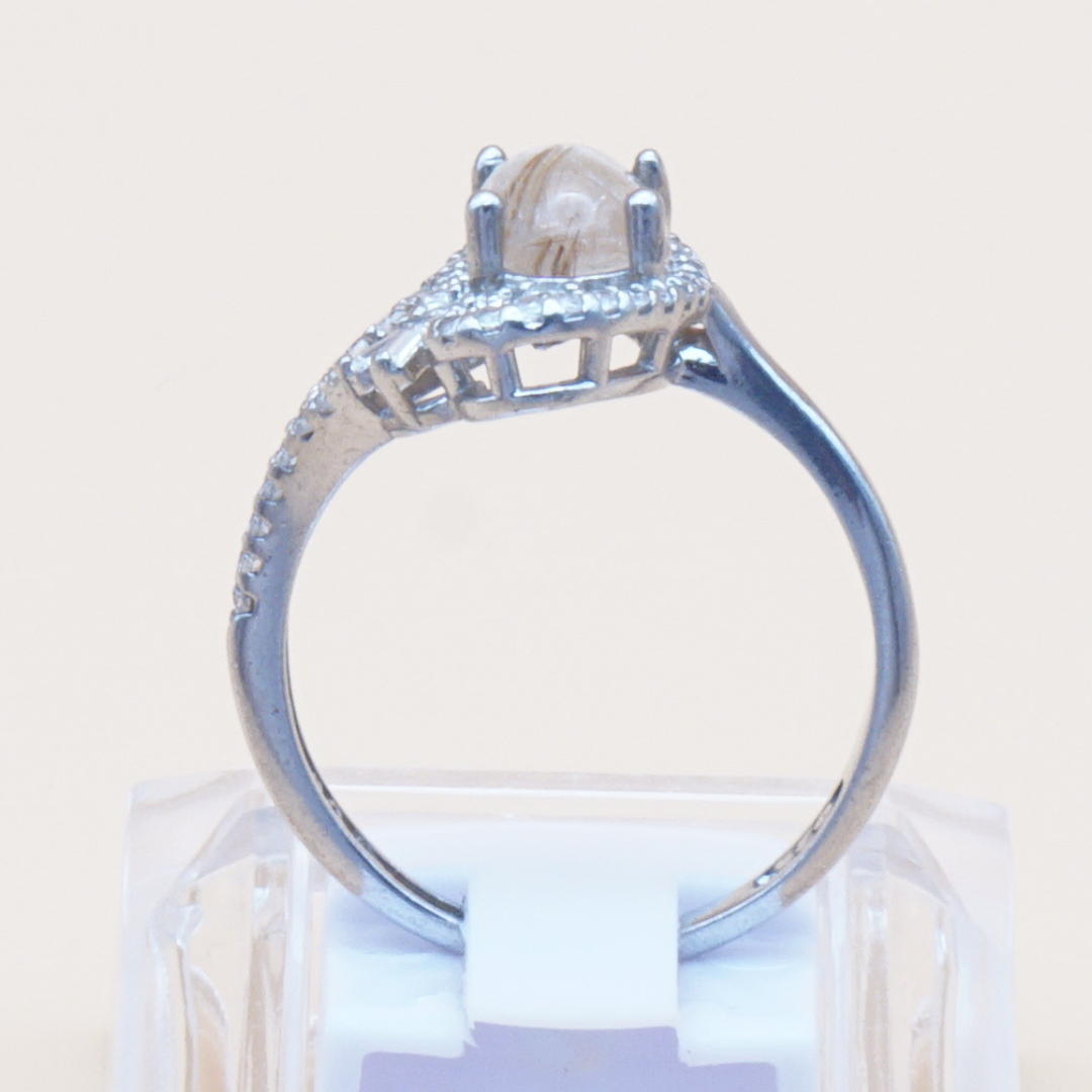 925 Silber Damen Ring mit Bergkristall aus Najaf - Durr al Najaf - Rutilquarz
