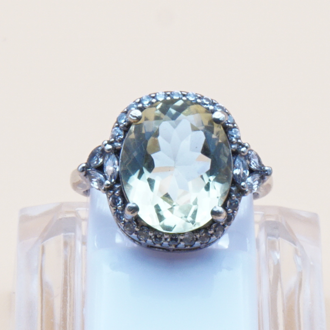 925 Damen Ring mit echtem Lemonquarz
