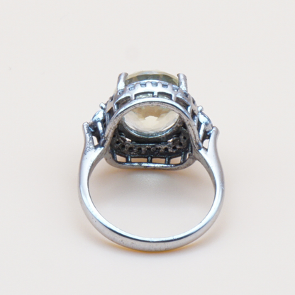 925 Damen Ring mit echtem Lemonquarz