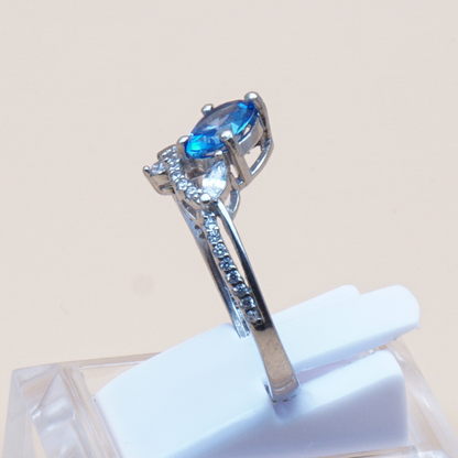 925 Silber Damen Ring mit Blautopas