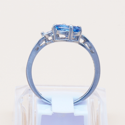 925 Silber Damen Ring mit Blautopas