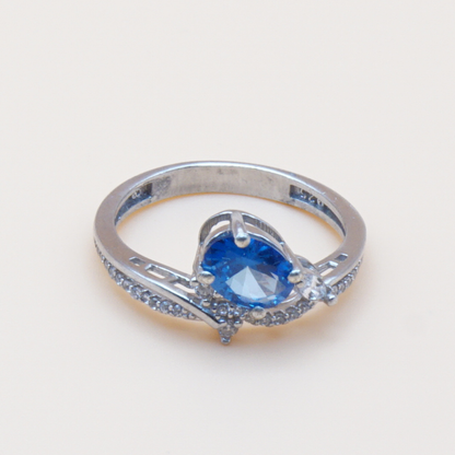925 Silber Damen Ring mit Blautopas