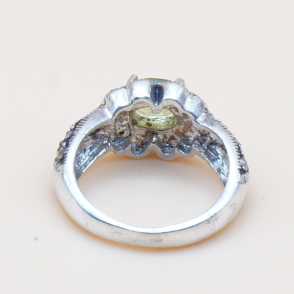 925 Damen Ring mit echtem Peridot - Zabarjad - Handarbeit